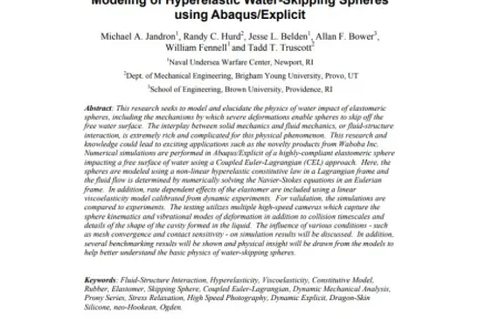 Modeling of Hyperelastic Water-Skipping Spheres using Abaqus/Explicit
