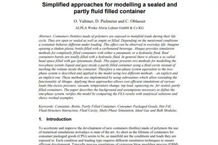 Simplified approaches for modelling a sealed and partly fluid filled container