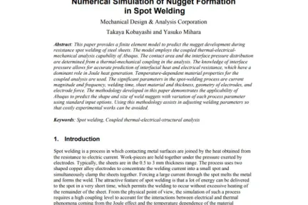 Numerical Simulation of Nugget Formation in Spot Welding