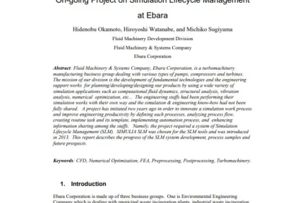 On-going Project on Simulation Lifecycle Management at Ebara