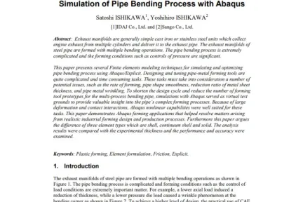 Simulation of Pipe Bending Process with Abaqus