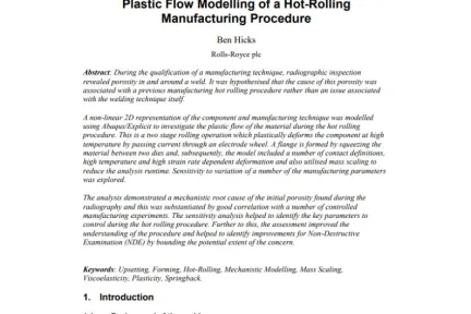 Plastic Flow Modelling of a Hot-Rolling Manufacturing Procedure