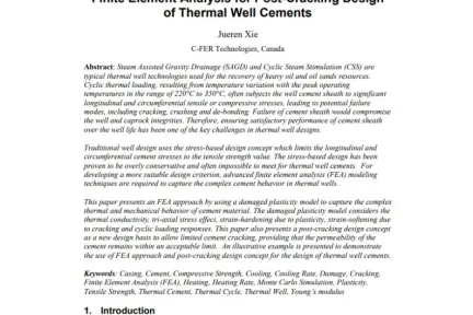 Finite Element Analysis for Post-Cracking Design of Thermal Well Cements