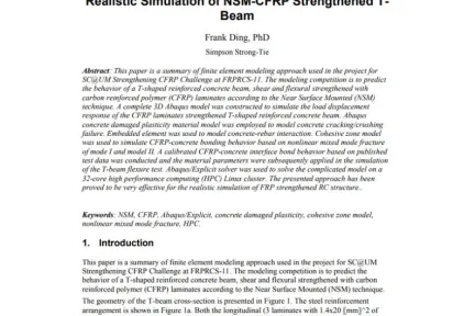 Realistic Simulation of NSM-CFRP Strengthened TBeam