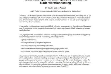 Robust and optimal strain gauge positions for blade vibration testing