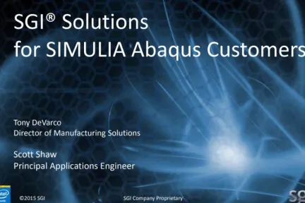 SGI Solutions for SIMULIA Abaqus Customers
