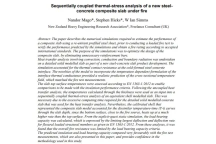 Sequentially coupled thermal-stress analysis of a new steelconcrete composite slab under fire