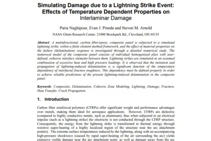 Simulating Damage due to a Lightning Strike Event: Effects of Temperature Dependent Properties on Interlaminar Damage