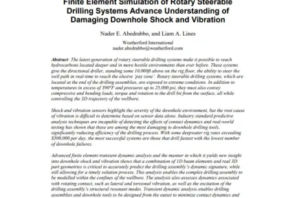 Finite Element Simulation of Rotary Steerable Drilling Systems Advance Understanding of Damaging Downhole Shock and Vibration