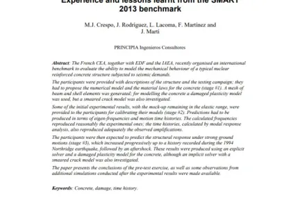 Experience and lessons learnt from the SMART 2013 benchmark