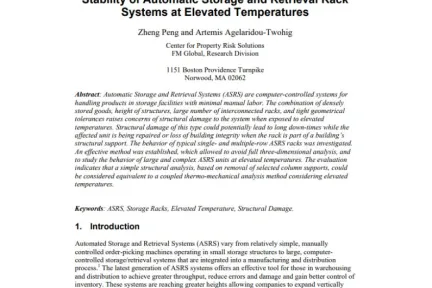 Stability of Automatic Storage and Retrieval Rack Systems at Elevated Temperatures