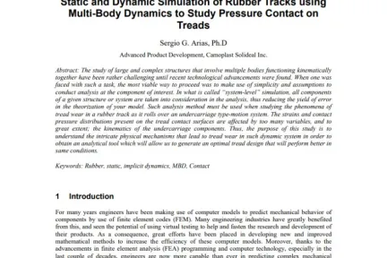 Static and Dynamic Simulation of Rubber Tracks using Multi-Body Dynamics to Study Pressure Contact on Treads