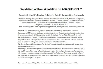 Validation of flow simulation on ABAQUS/CELTM