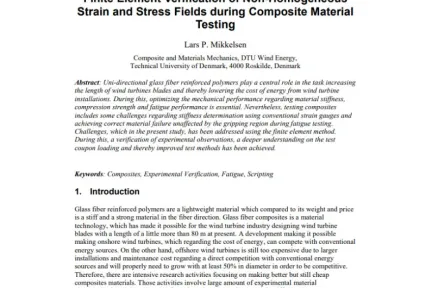 Finite Element Verification of Non-Homogeneous Strain and Stress Fields during Composite Material Testing