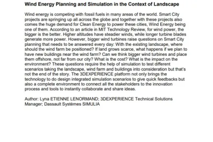 Wind Energy Planning and Simulation in the Context of Landscape