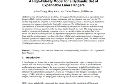 A High-Fidelity Model for a Hydraulic Set of Expandable Liner Hangers