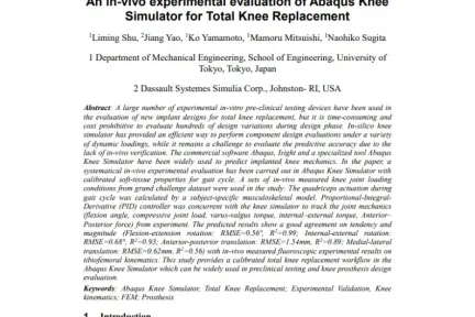 An in-vivo experimental evaluation of Abaqus Knee Simulator for Total Knee Replacement