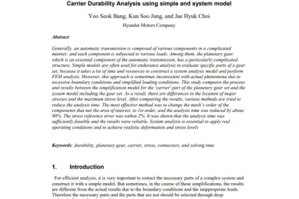 Carrier Durability Analysis using simple and system model