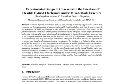 Experimental Design to Characterize the Interface of Flexible Hybrid Electronics under Mixed-Mode Fracture