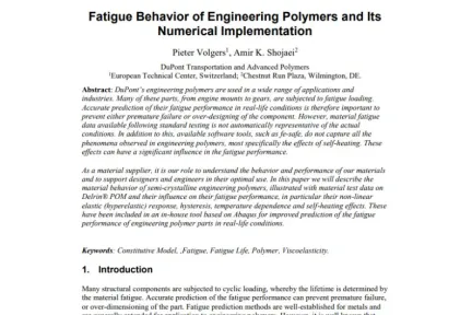 Fatigue Behavior of Engineering Polymers and Its Numerical Implementation