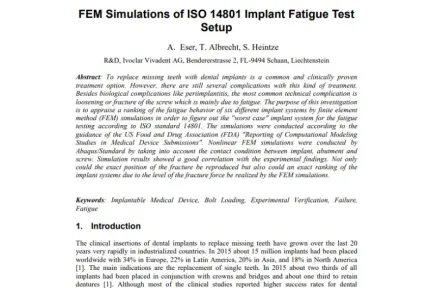 FEM Simulations of ISO 14801 Implant Fatigue Test Setup