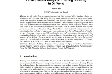 Finite Element Analysis of Tubing Buckling in Oil Wells