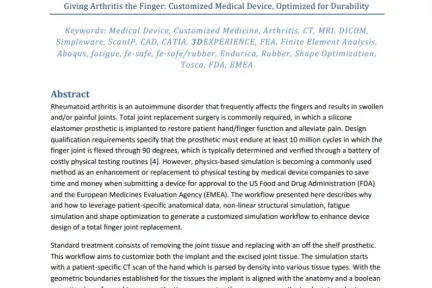 Giving Arthritis the Finger: Customized Medical Device, Optimized for Durability
