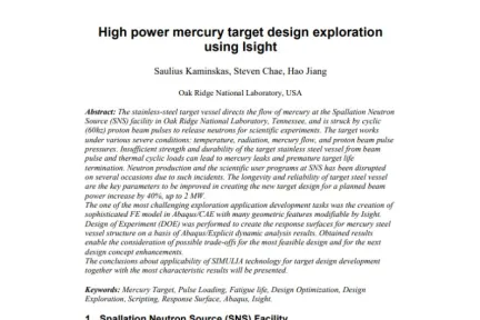 High power mercury target design exploration using Isight