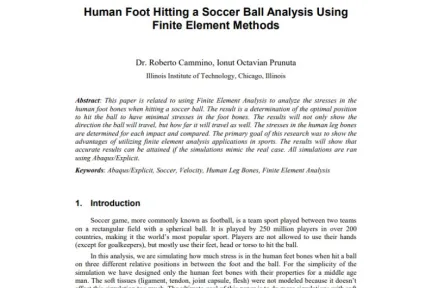 Human Foot Hitting a Soccer Ball Analysis Using Finite Element Methods