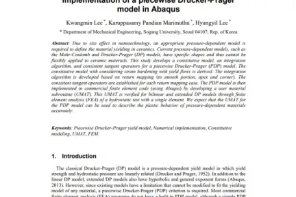 Implementation of a piecewise Drucker-Prager model in Abaqus