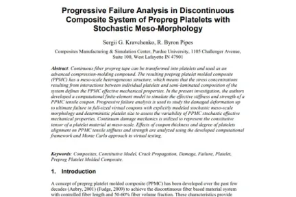 Progressive Failure Analysis in Discontinuous Composite System of Prepreg Platelets with Stochastic Meso-Morphology