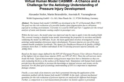 Virtual Human Model CASIMIR - A Chance and a Challenge for the Aetiology Understanding of Pressure Injury Development