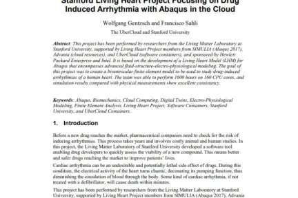 Stanford Living Heart Project Focusing on Drug Induced Arrhythmia with Abaqus in the Cloud