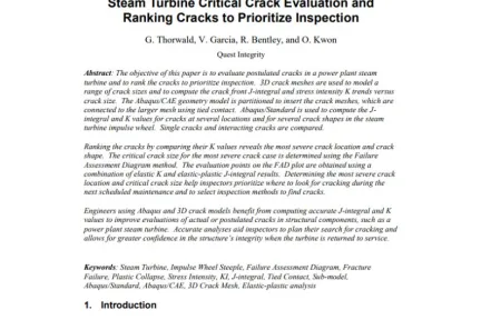 Steam Turbine Critical Crack Evaluation and Ranking Cracks to Prioritize Inspection