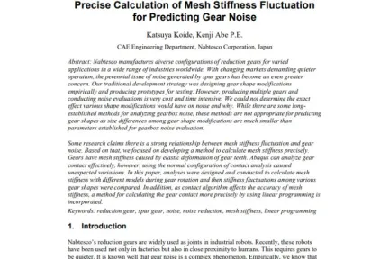 Precise Calculation of Mesh Stiffness Fluctuation for Predicting Gear Noise