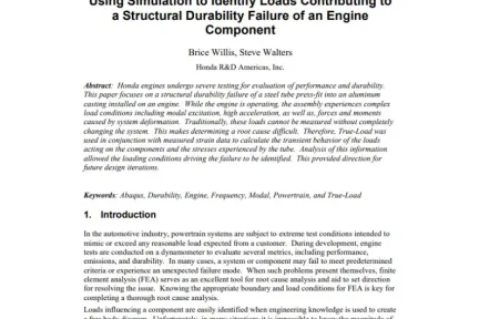 Using Simulation to Identify Loads Contributing to a Structural Durability Failure of an Engine Component