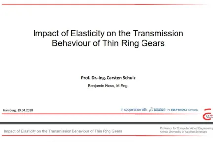 Impact of Elasticity on the Transmission Behaviour of Thin Ring Gears