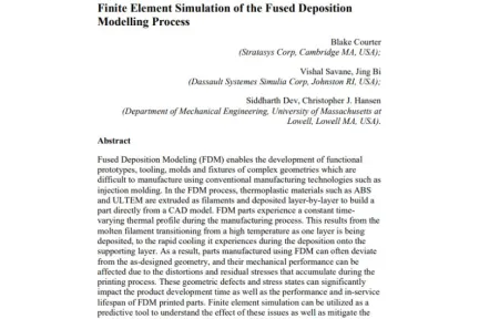 Finite Element Simulation of the Fused Deposition Modelling Process
