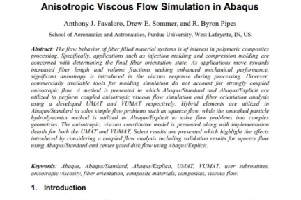 Anisotropic Viscous Flow Simulation in Abaqus