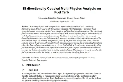 Bi-directionally Coupled Multi-Physics Analysis on Fuel Tank
