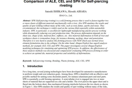 Comparison of ALE, CEL and SPH for Self-piercing riveting