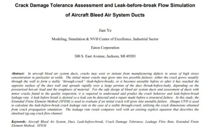 Crack Damage Tolerance Assessment and Leak-before-break Flow Simulation of Aircraft Bleed Air System Ducts