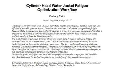 Cylinder Head Water Jacket Fatigue Optimization Workflow