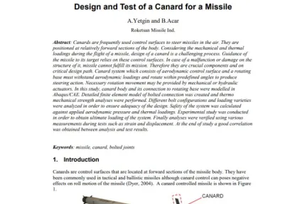 Design and Test of a Canard for a Missile