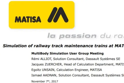 Simulation of railway track maintenance trains at MATISA