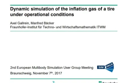 Dynamic simulation of the inflation gas of a tire under operational conditions