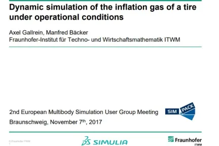 Dynamic simulation of the inflation gas of a tire under operational conditions