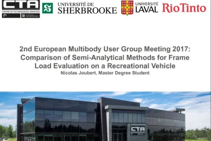 2nd European Multibody User Group Meeting 2017: Comparison of Semi-Analytical Methods for Frame Load Evaluation on a Recreational Vehicle