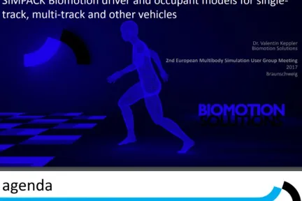 SIMPACK Biomotion driver and occupant models for singletrack, multi-track and other vehicles