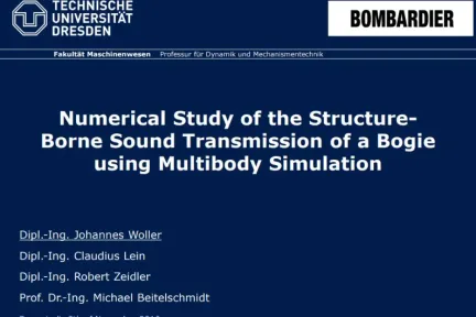 Numerical Study of the StructureBorne Sound Transmission of a Bogie using Multibody Simulation